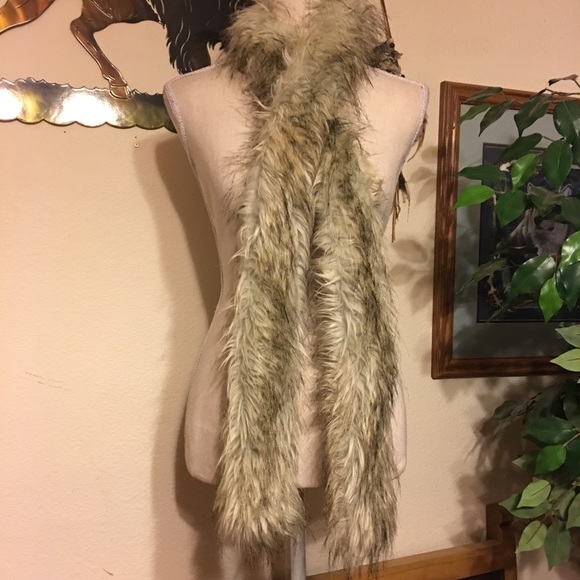 Accessories - Silver fox faux fur scarf wrap 64”L